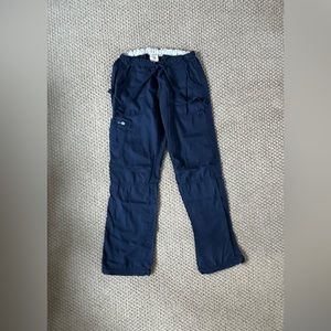 Navy blue, Koi scrubs, Size: M/Tall, draw string tie, front, back, & leg pocket